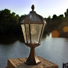 Royal Bulb Solar Pier Light Brushed Bronze