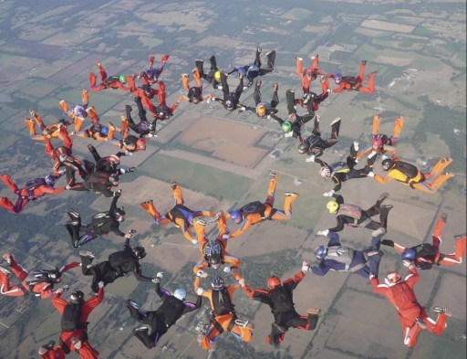 Coronavirus Skydive Formation Colors Texas Sky