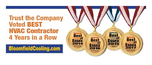 Bloomfield Cooling, Heating & Electric Inc. Wins 'Best HVAC Contractor' for Fourth Year in a Row in 2017 Best of Essex Readers' Choice Awards