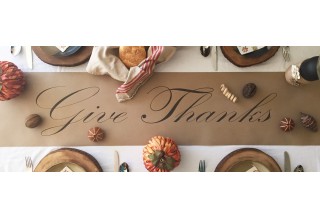 Give Thanks kraft paper table runner