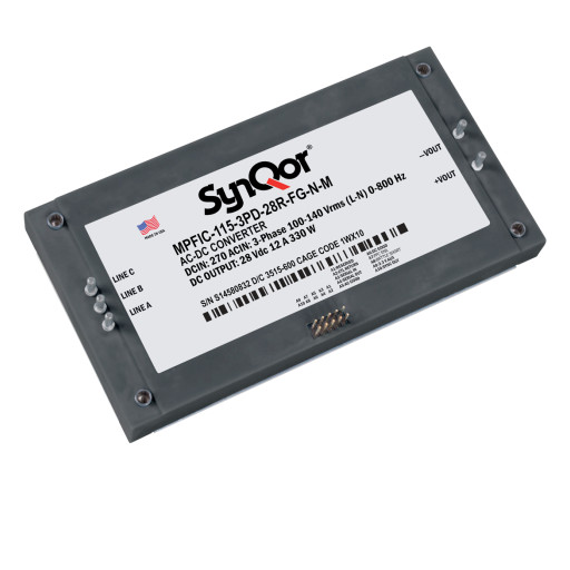 SynQor Releases a Military-Grade Isolated 3-Phase Power Factor Correction Module (MPFIC- 115-3PD-28R-FG)