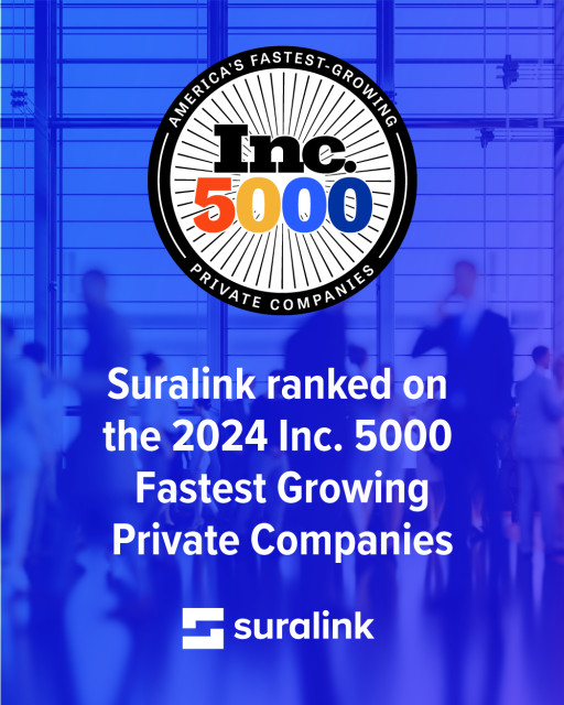 Suralink Named in 2024 Inc. 5000 List of Fastest-Growing Private Companies in America for Second Consecutive Year