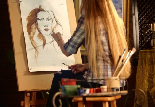 Artist at her Easel 