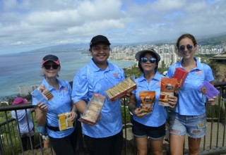 Diamond Bakery Team at the top of Diamond Head