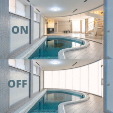 Smart glass in a Hotel Spa