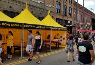 Volunteer Ministers tent in Tampa, Florida