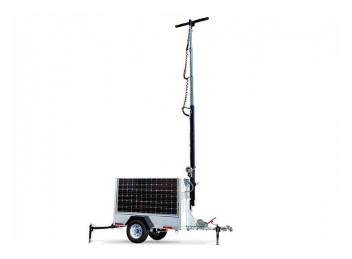 Larson Electronics Releases Solar LED Light Tower, (2) 165W Panels, 16-Foot Mast, (2) 12V 250aH Batteries