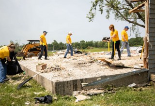 Linwood, Kansas, was devastated by the mile-wide tornado