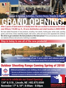 DEGuns Grand Opening Nov. 17-18