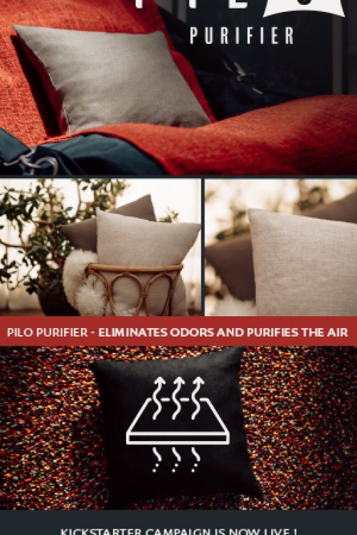 PILO: The World's First Odor-Eliminating, Air-Purifying Throw Pillow