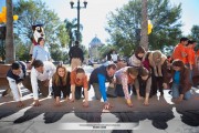 In Nuevo Leon, human rights activists created a mural by signing their personal human rights message with a handprint.