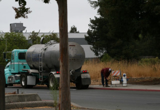 Hauler allegedly connecting his water tanker to the hydrant at Dutton Rd SR