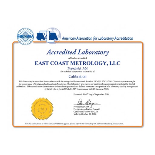 A2LA Grants ECM Expanded Scope for ISO/IEC 17025:2005 Accredited Laboratory