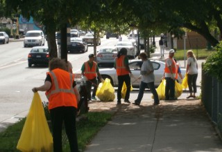 Neighborhood cleanup in North Minneapolis.