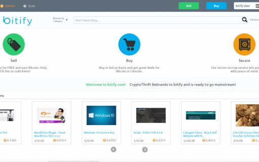 World's Leading Bitcoin Marketplace and Auction Site CryptoThrift Rebrands to 'Bitify'