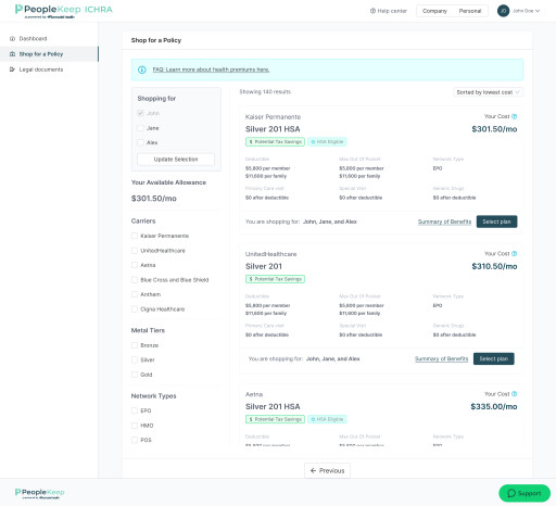 PeopleKeep Launches Integrated Shopping Feature, Making Employee Insurance Selection More Accessible