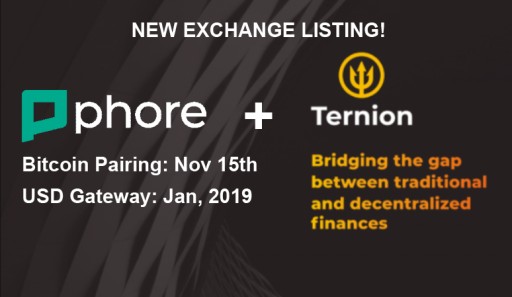 Phore Blockchain to List on High-Security Ternion Exchange