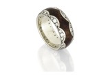 Distinctly Johan Mesquite Burl Wood and Diamond Eternity Band