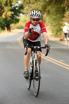 Jeff Ross practicing for his cross-country journey