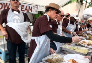 Dr. Farshchian feeding the homeless