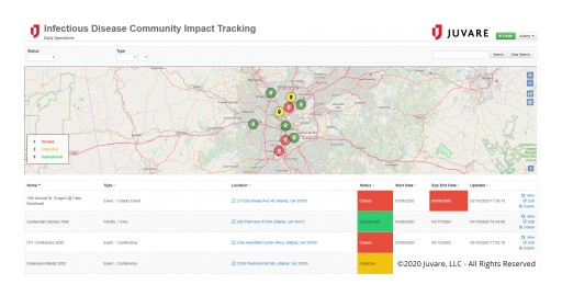 Juvare Releases Infectious Disease Community Impact Add-on for WebEOC to Help Emergency Managers Track COVID-19 Pandemic